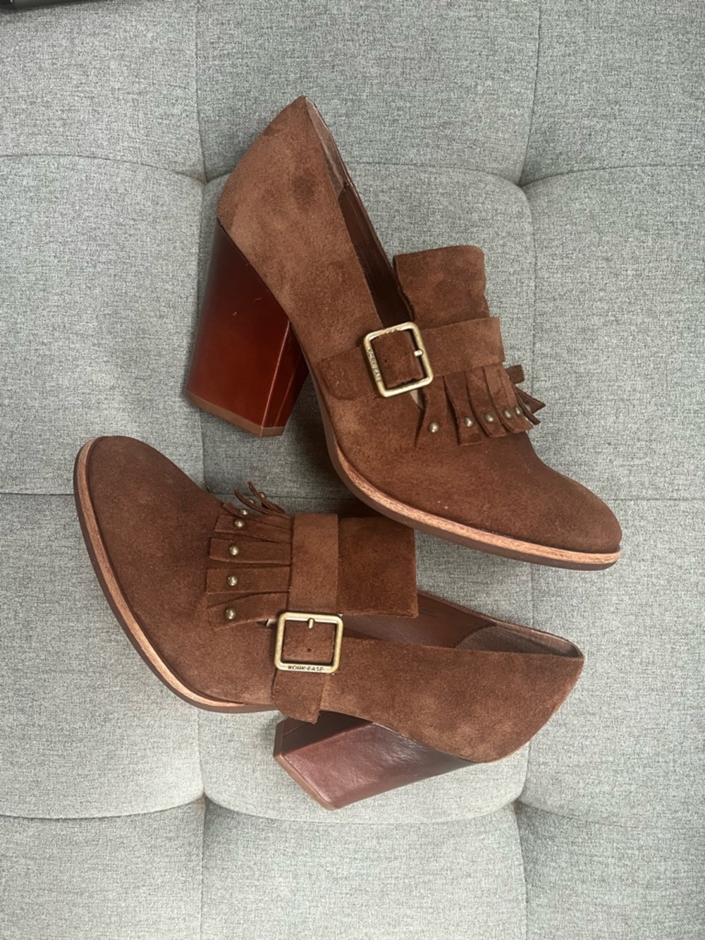 Kork-Ease Prim Siena Brown Suede Fringe Loafers